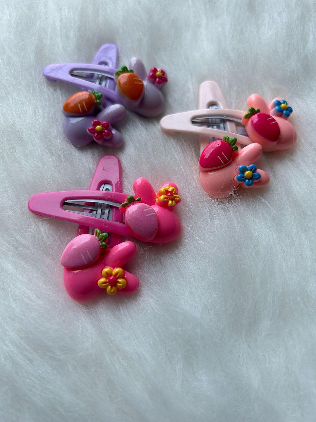 lytix girls purple & pink set of 6 embellished tic tac hair clips