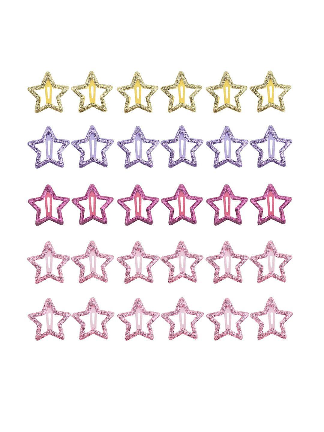 lytix girls 12pcs assorted star shape embellished tic tac hair clips