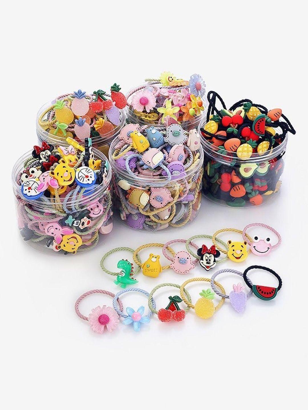 lytix girls 12pieces cartoon designs beaded ponytail holders