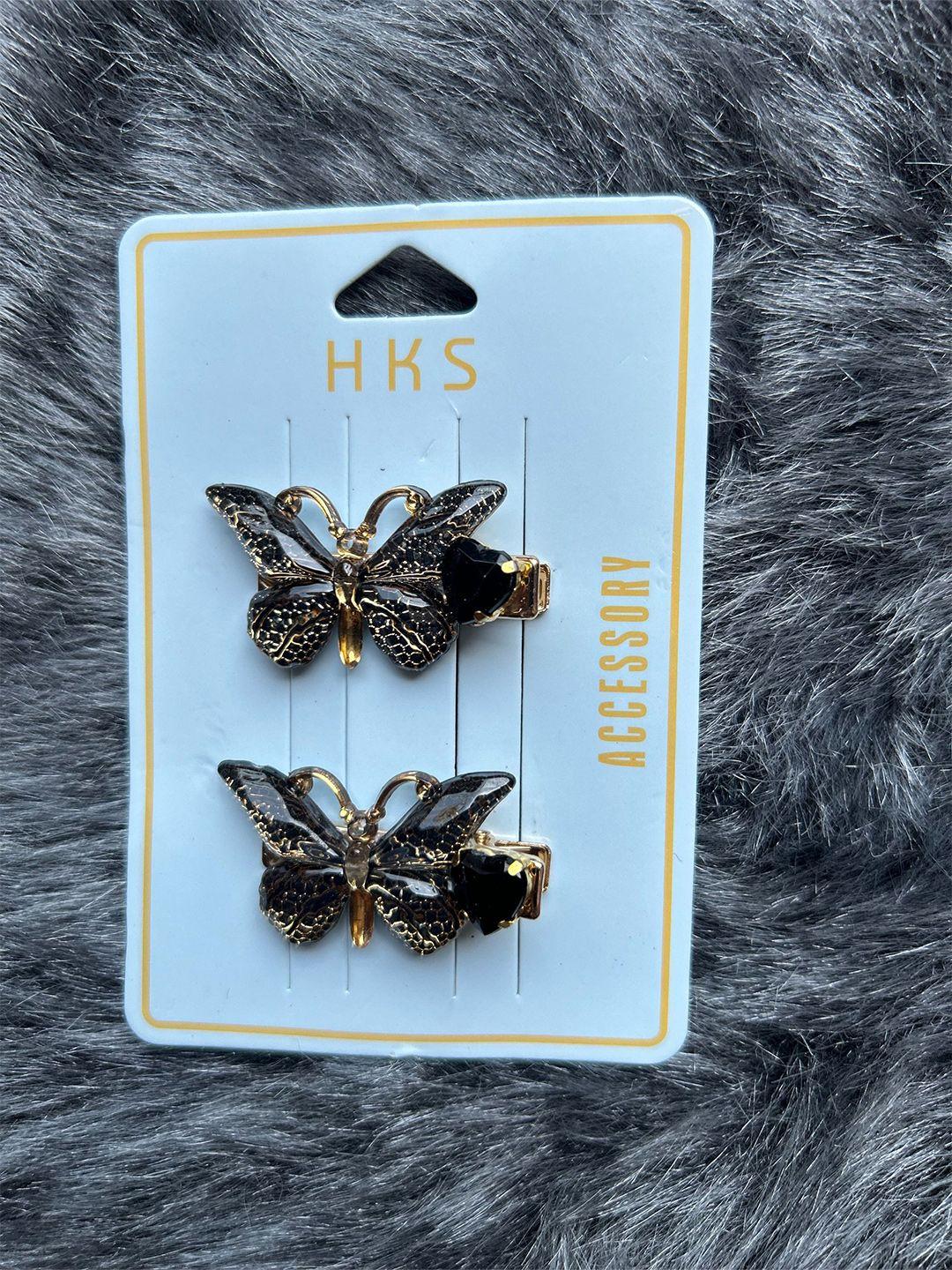 lytix girls set of 2 embellished butterfly alligator hair clip