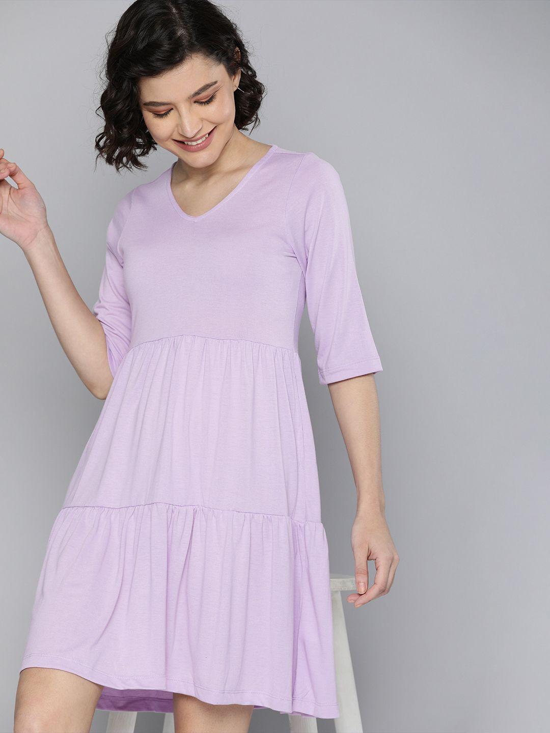 m&h easy lavender a-line dress