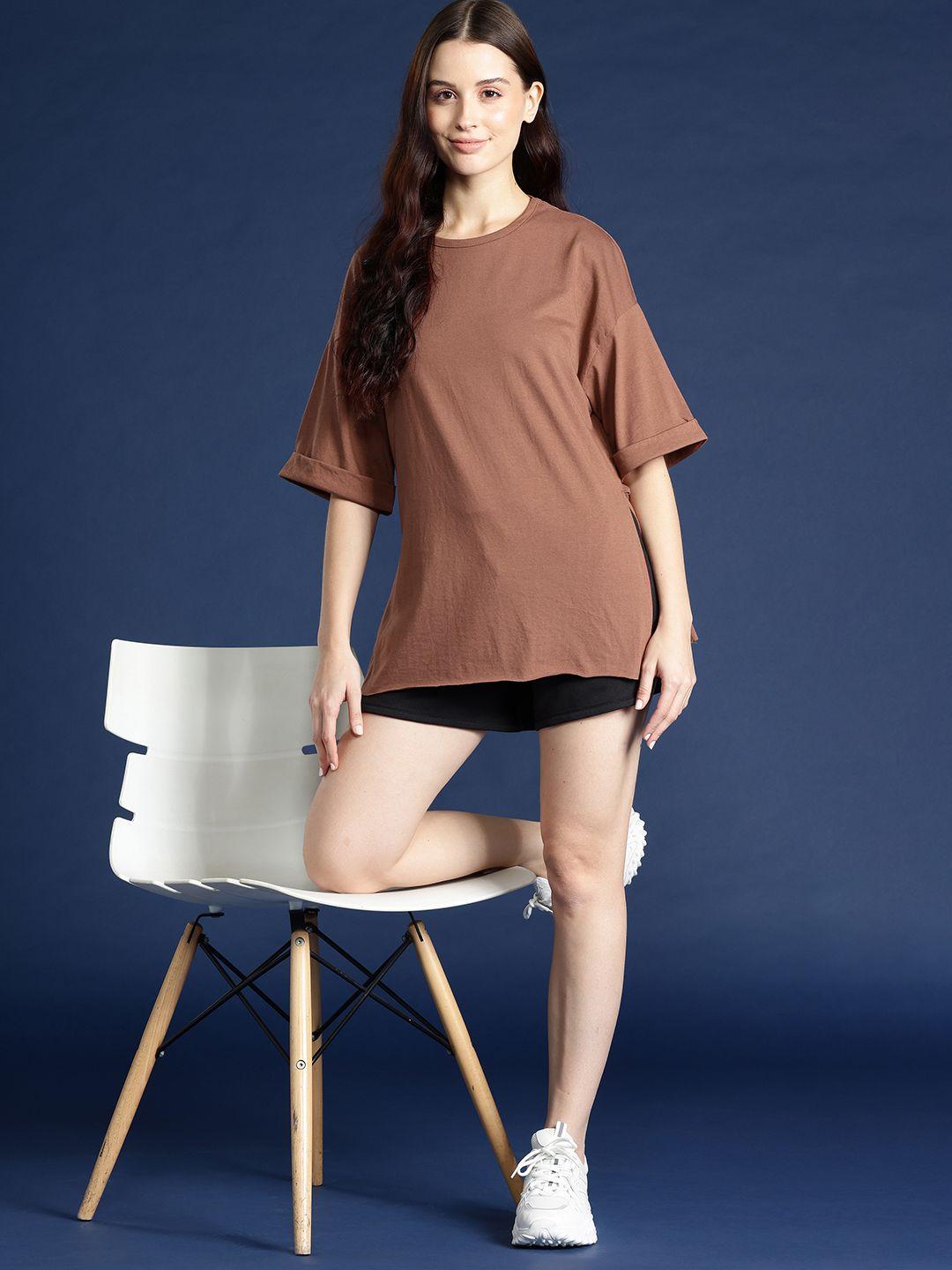 m&h easy side slits drop-shoulder sleeves oversized t-shirt