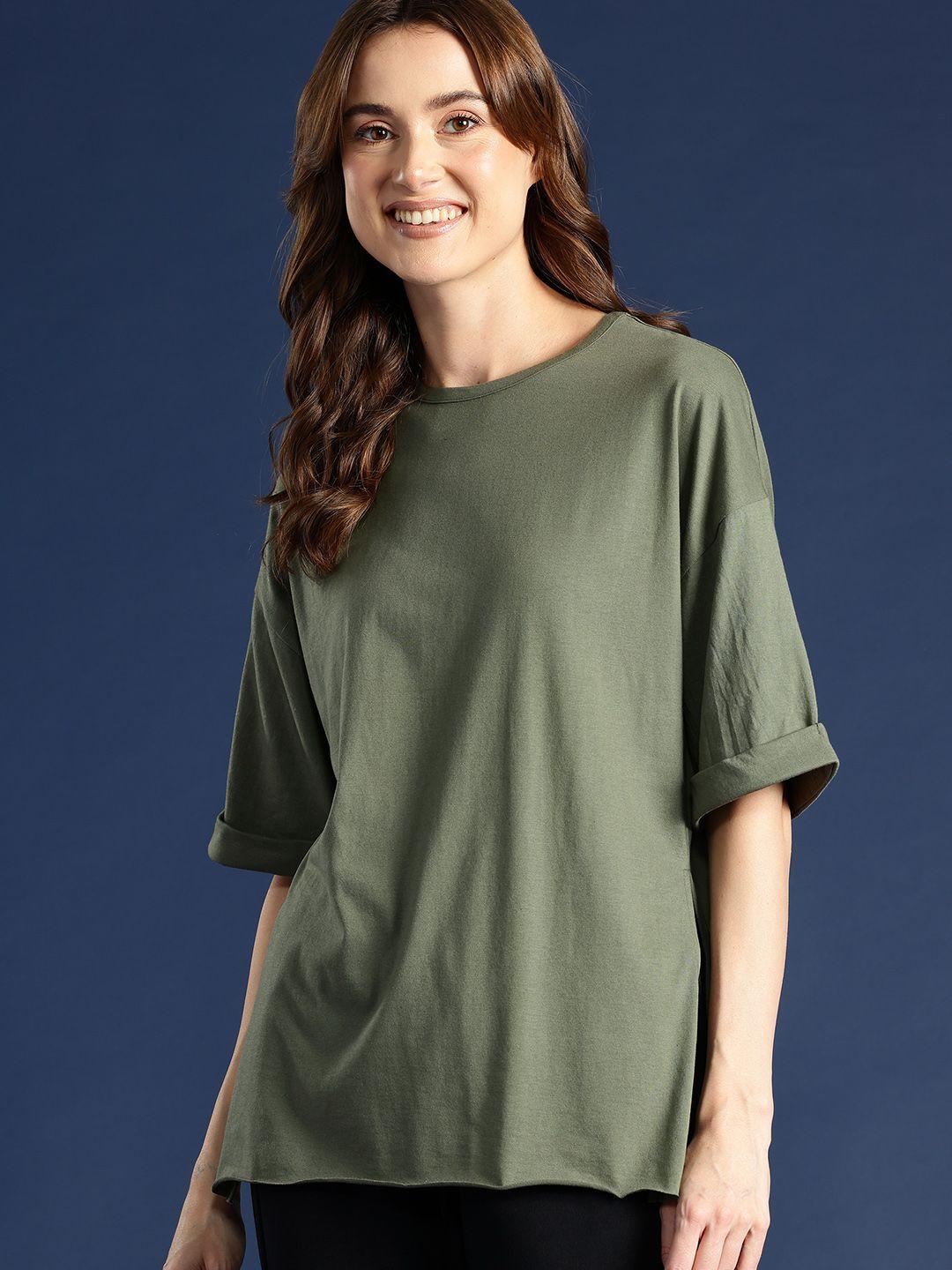 m&h easy women slit oversized t-shirt