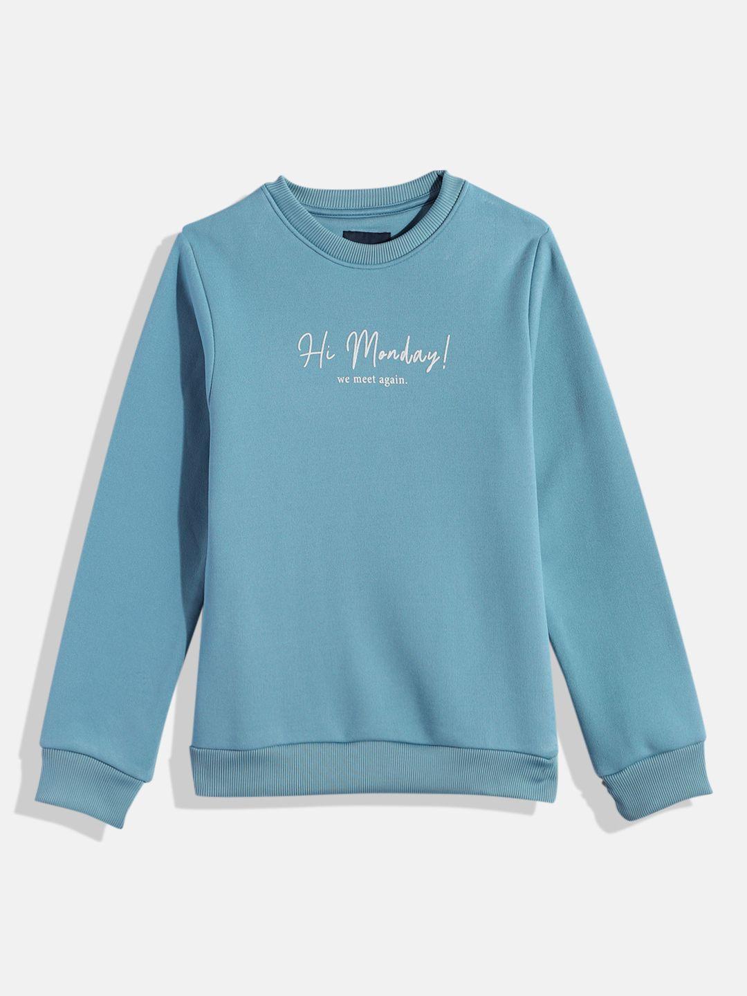 m&h juniors boys blue printed sweatshirt