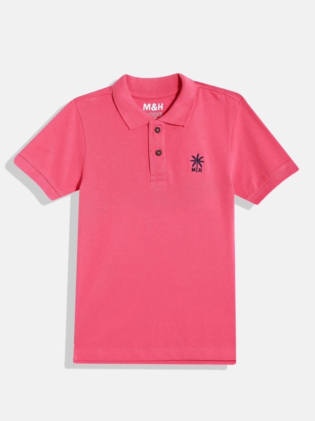 m&h juniors boys polo collar pure cotton t-shirt