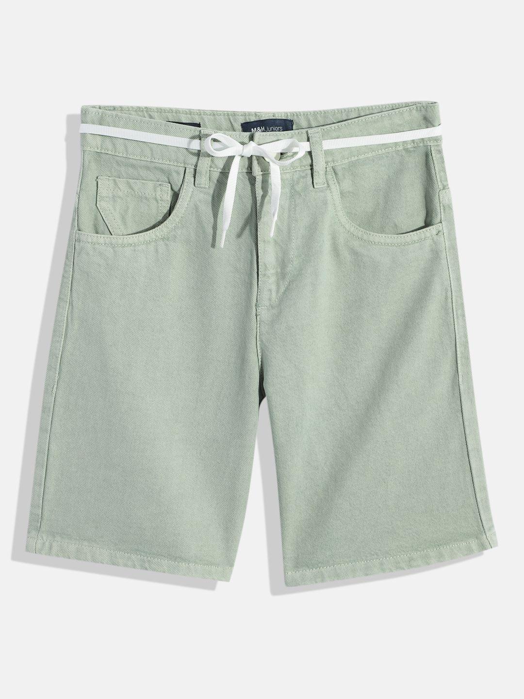 m&h juniors boys solid denim shorts