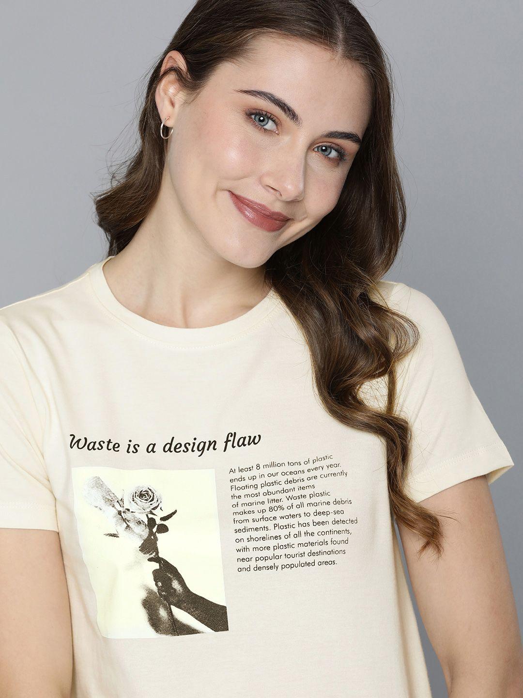 m&h our water women typography printed t-shirt