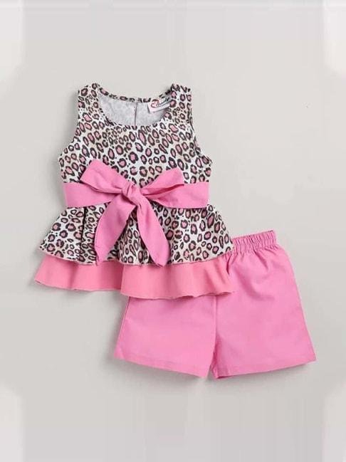 m'andy-kids-pink-&-white-cotton-printed-top-set