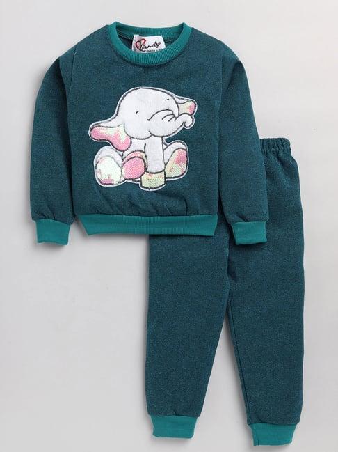 m'andy kids green embellished tracksuit