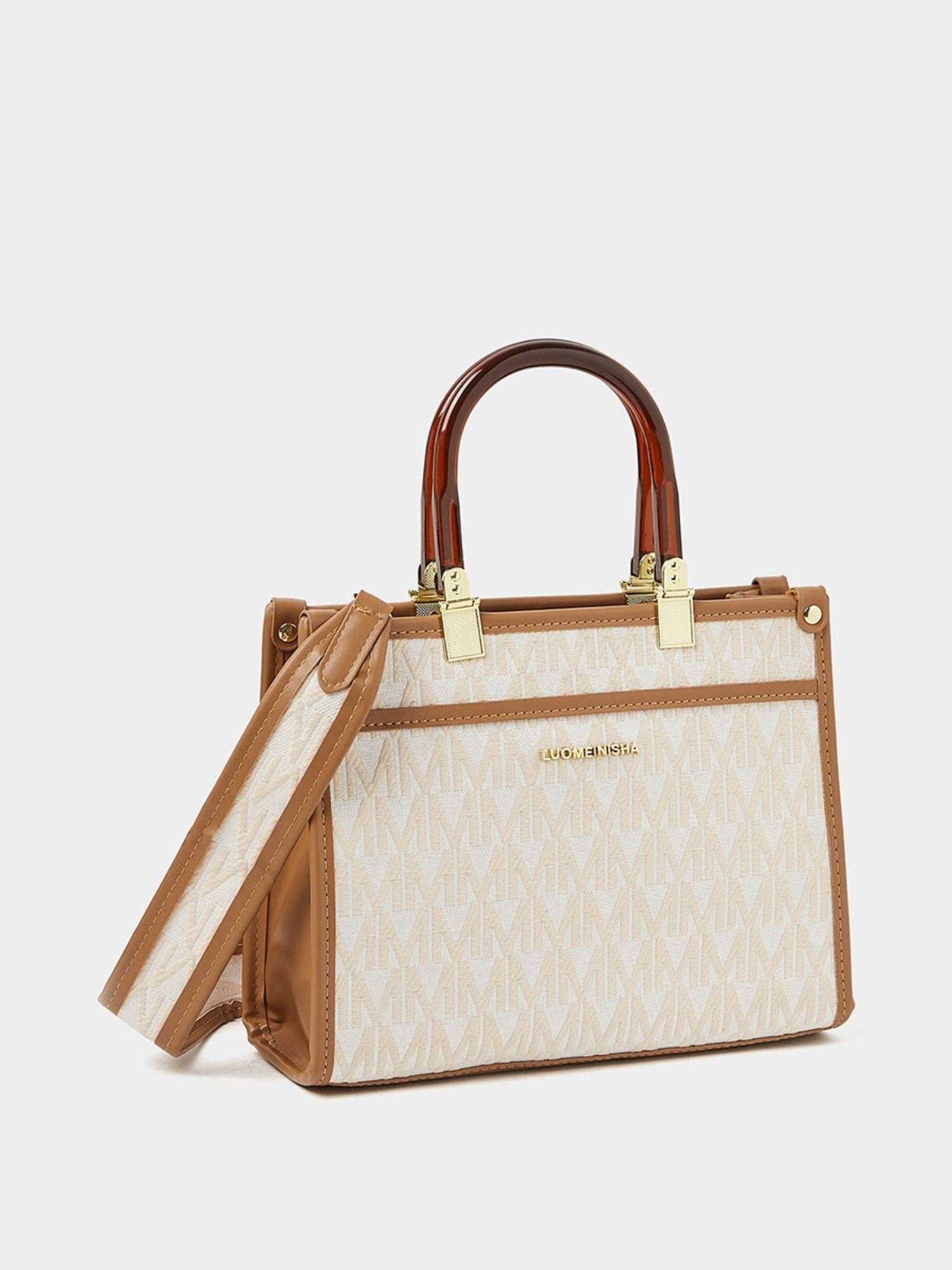 m aop handbag with detachable strap