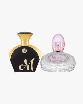 m for her eau de parfum fruity floral perfume 90 ml for women & ramona eau de parfum citrus floral perfume 100 ml for women + 2 parfum testers