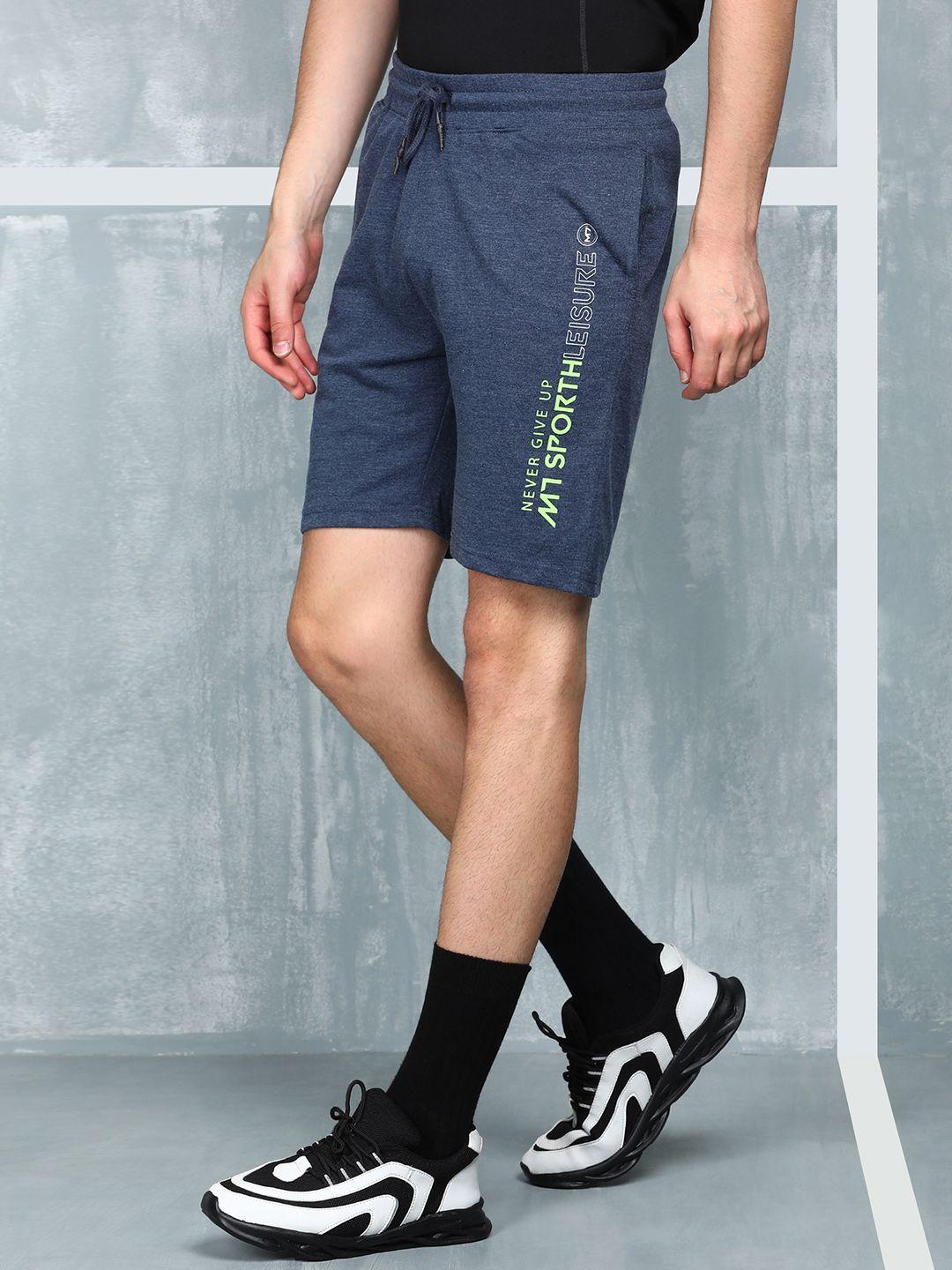 m7 by metronaut men regular fit mid-rise typography printed shorts