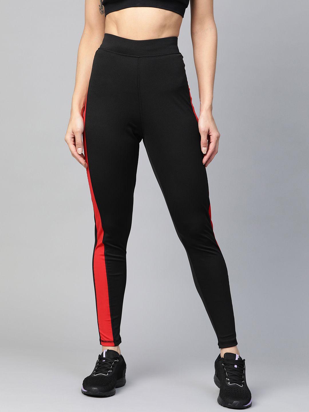 m7 by metronaut women black high-rise solid training tights