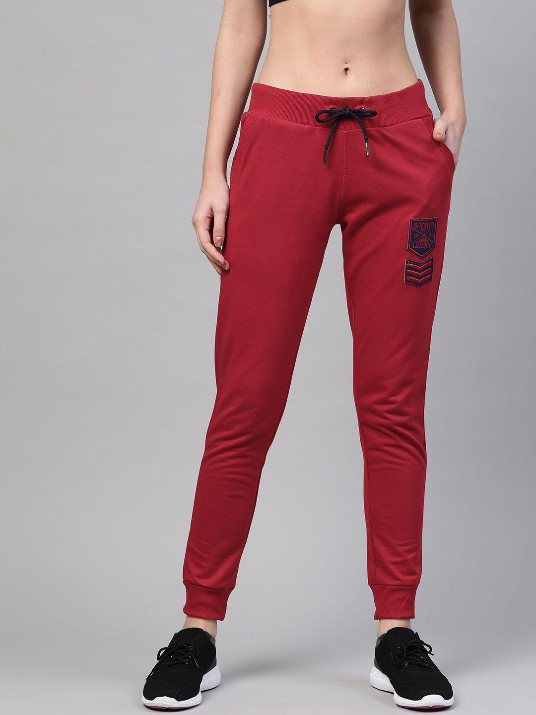 m7 by metronaut women maroon solid cropped joggers