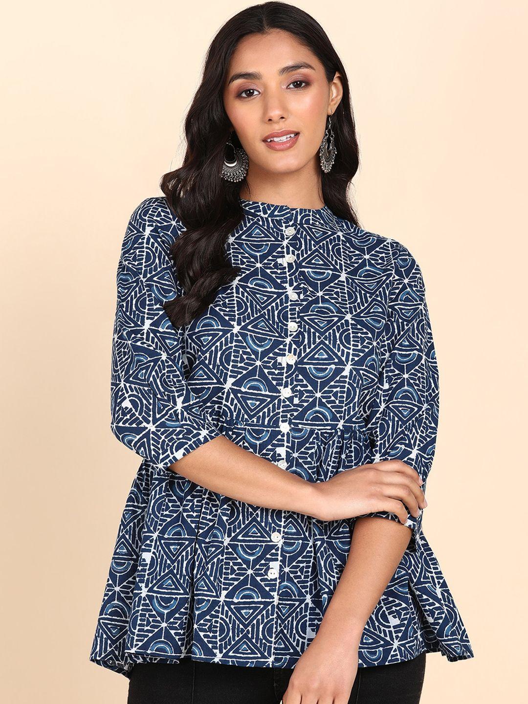 maaesa ethnic motifs printed relaxed opaque regular fit casual shirt