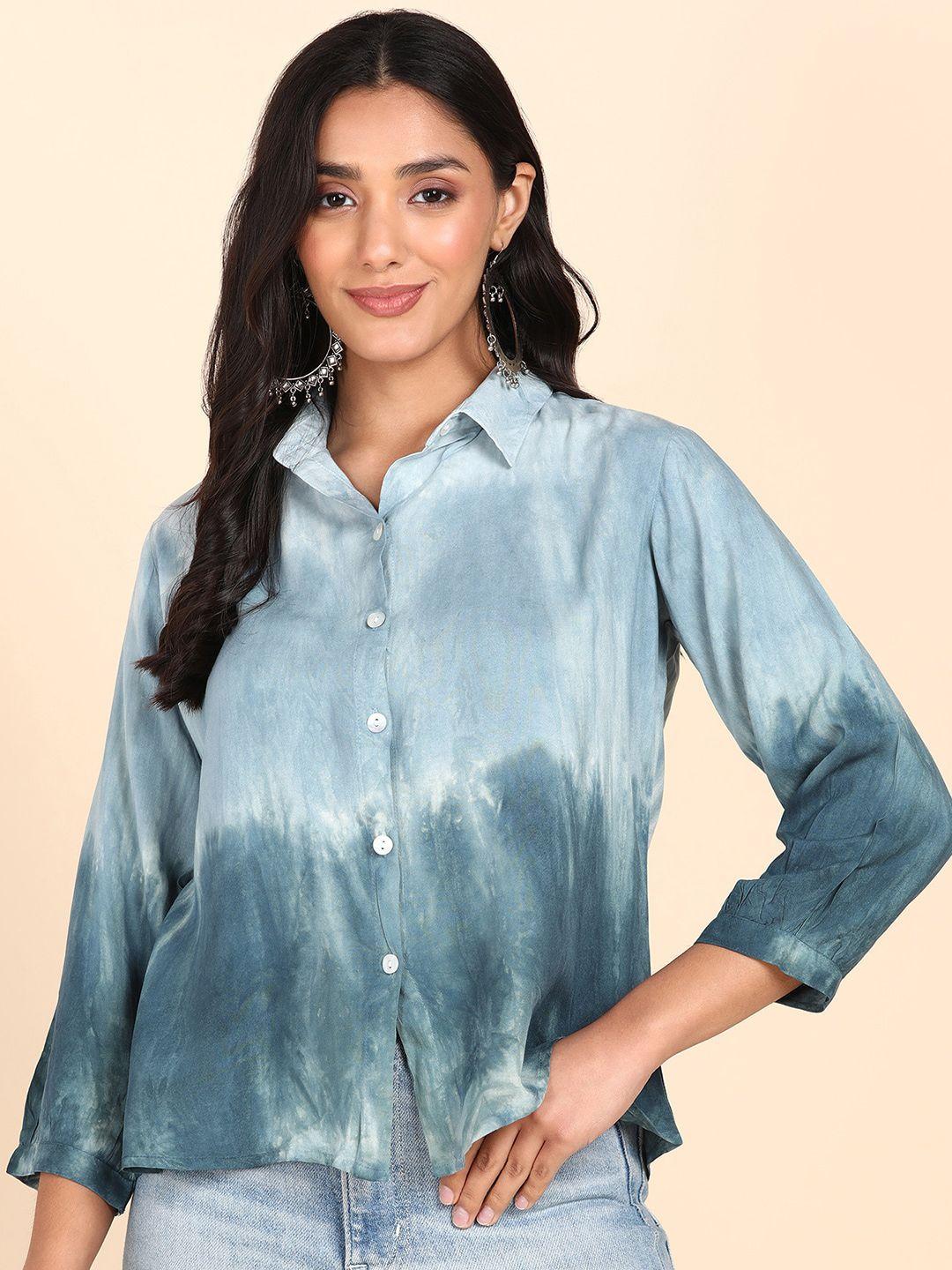 maaesa relaxed faded opaque casual shirt