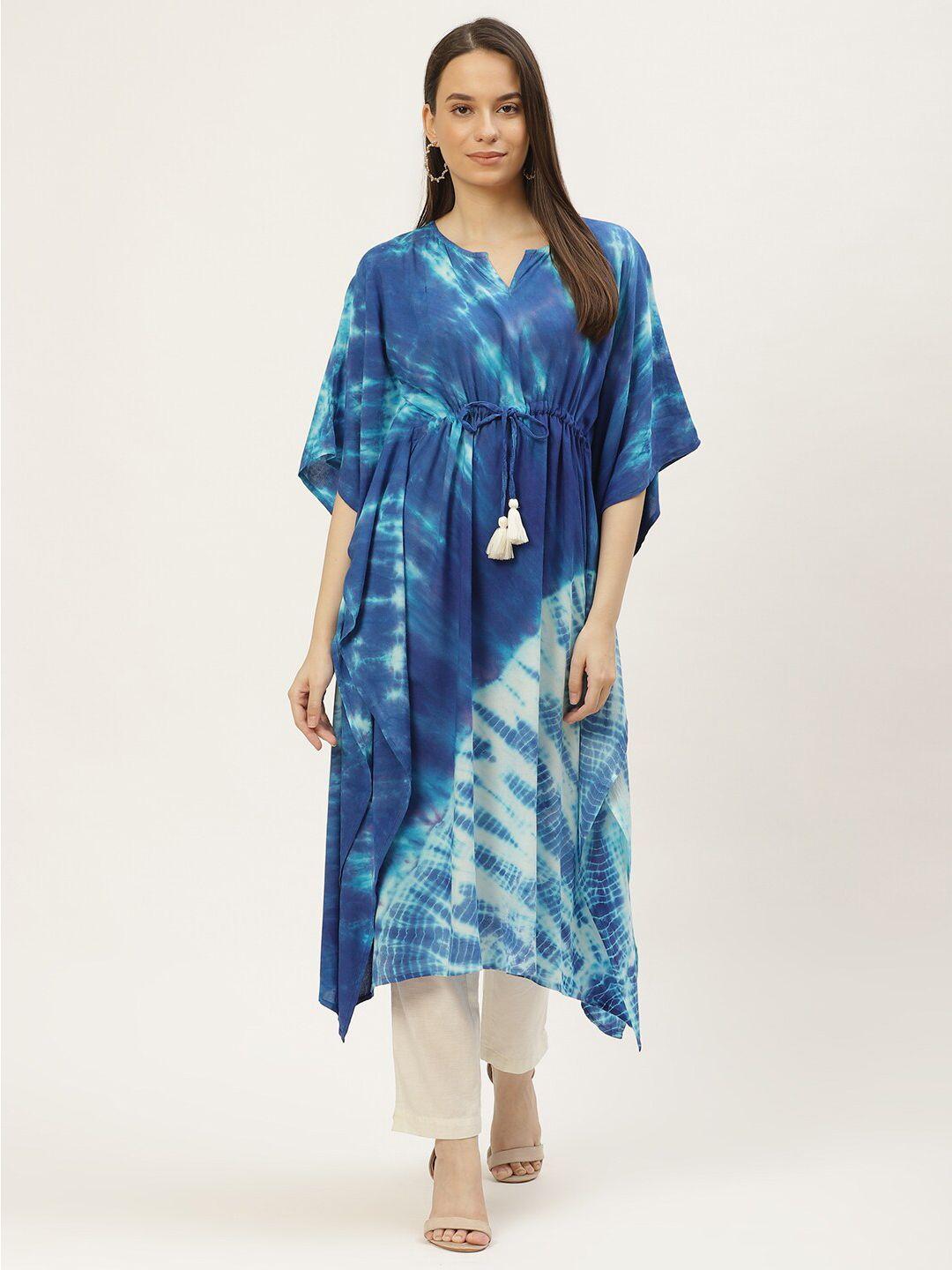 maaesa blue maxi kaftan nightdress