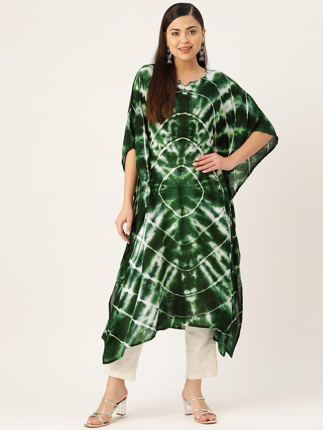 maaesa dyed flared sleeves crepe kaftan kurta