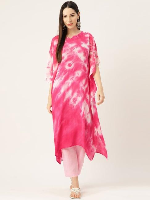 maaesa pink printed a line kaftan