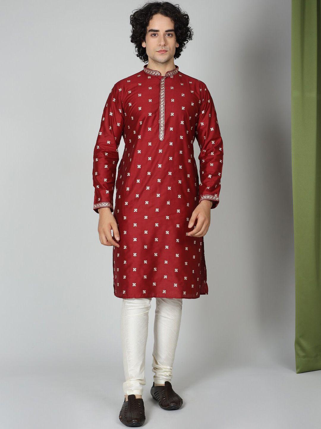 maahi fabs ethnic motifs embroidered thread work straight kurta