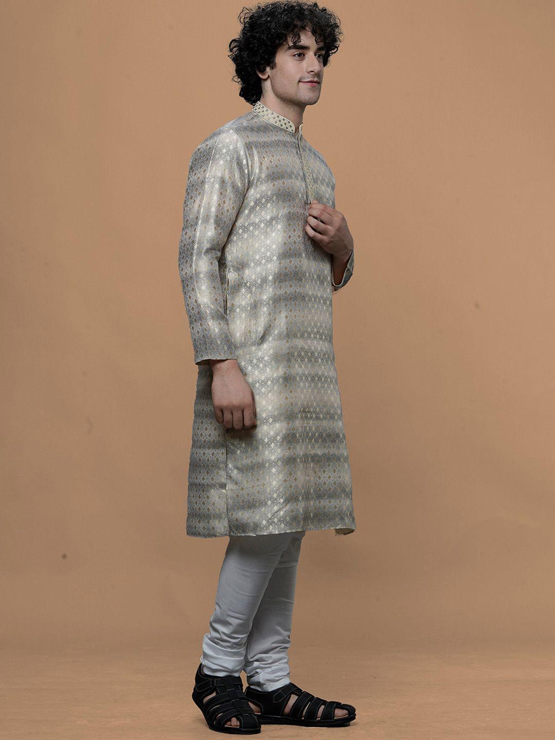 maahi fabs geometric woven design straight kurta