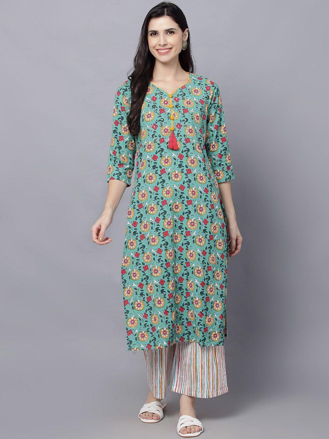 maand women embroidered cotton kurta with trousers