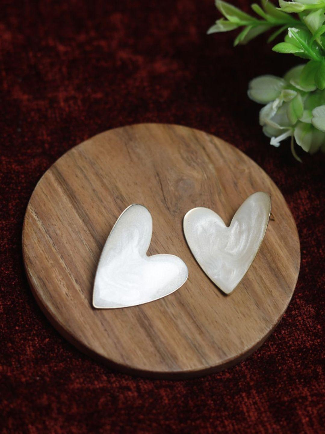 maansh gold-plated heart shaped hoop earrings