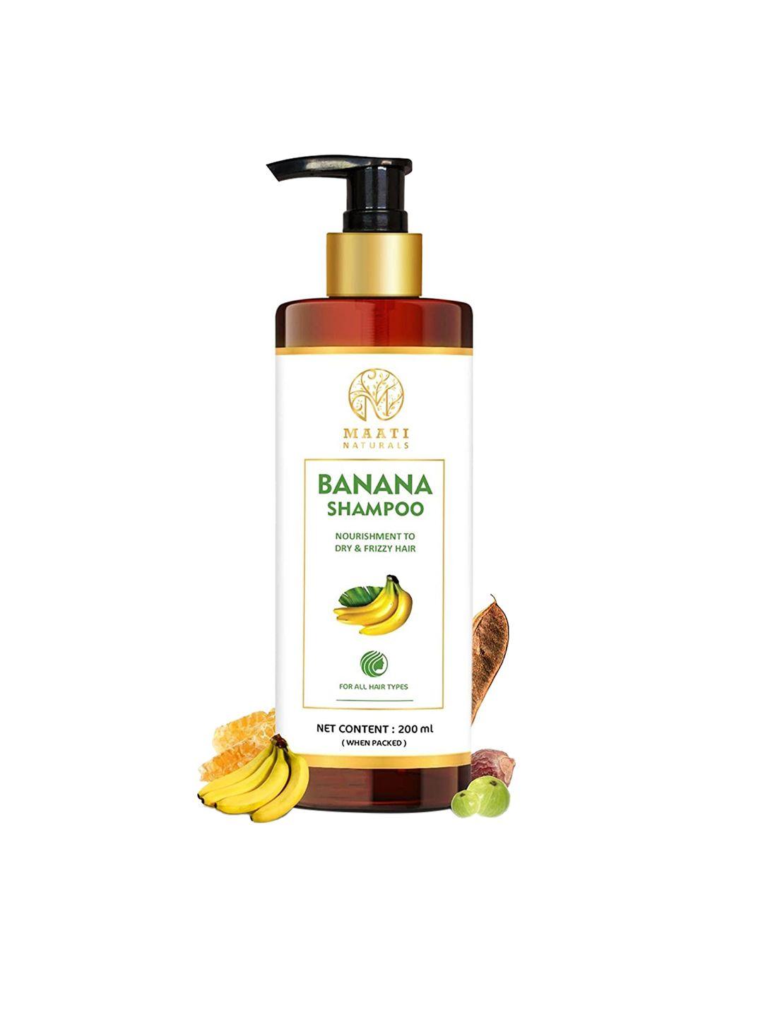 maatinaturals white banana shampoo nourishment to dry and frizzy hair- 200 ml