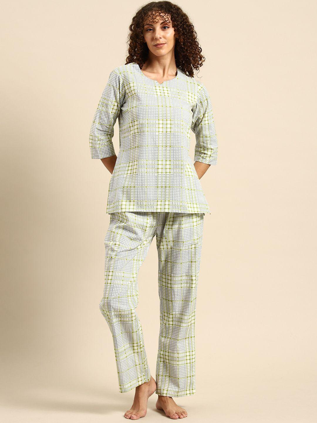 mabish by sonal jain women geometric printed night suit
