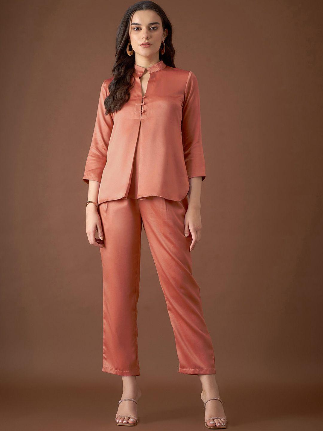 mabish by sonal jain box pleat shirt with pants co-ords