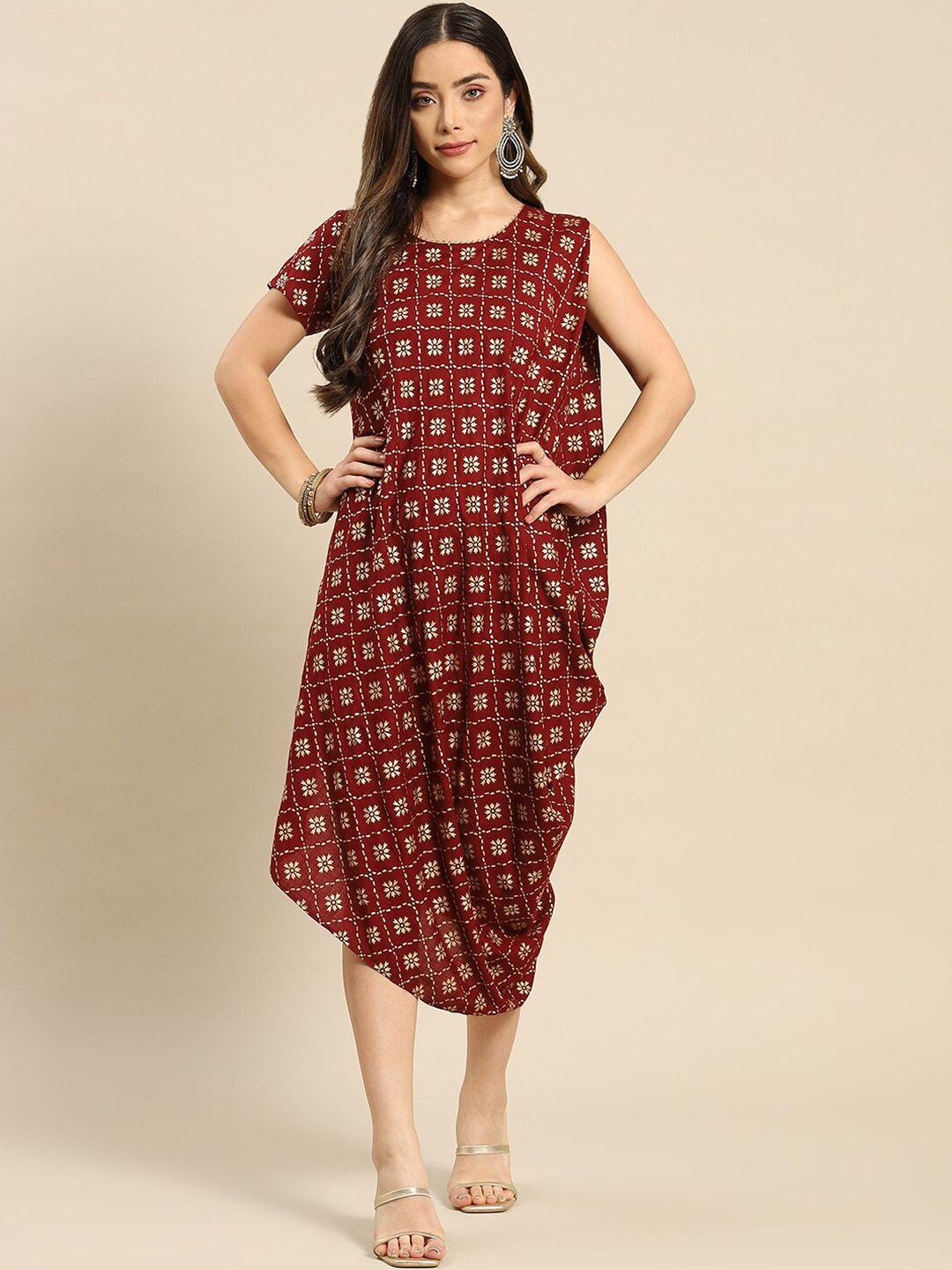 mabish by sonal jain printed asymmetric midi dress