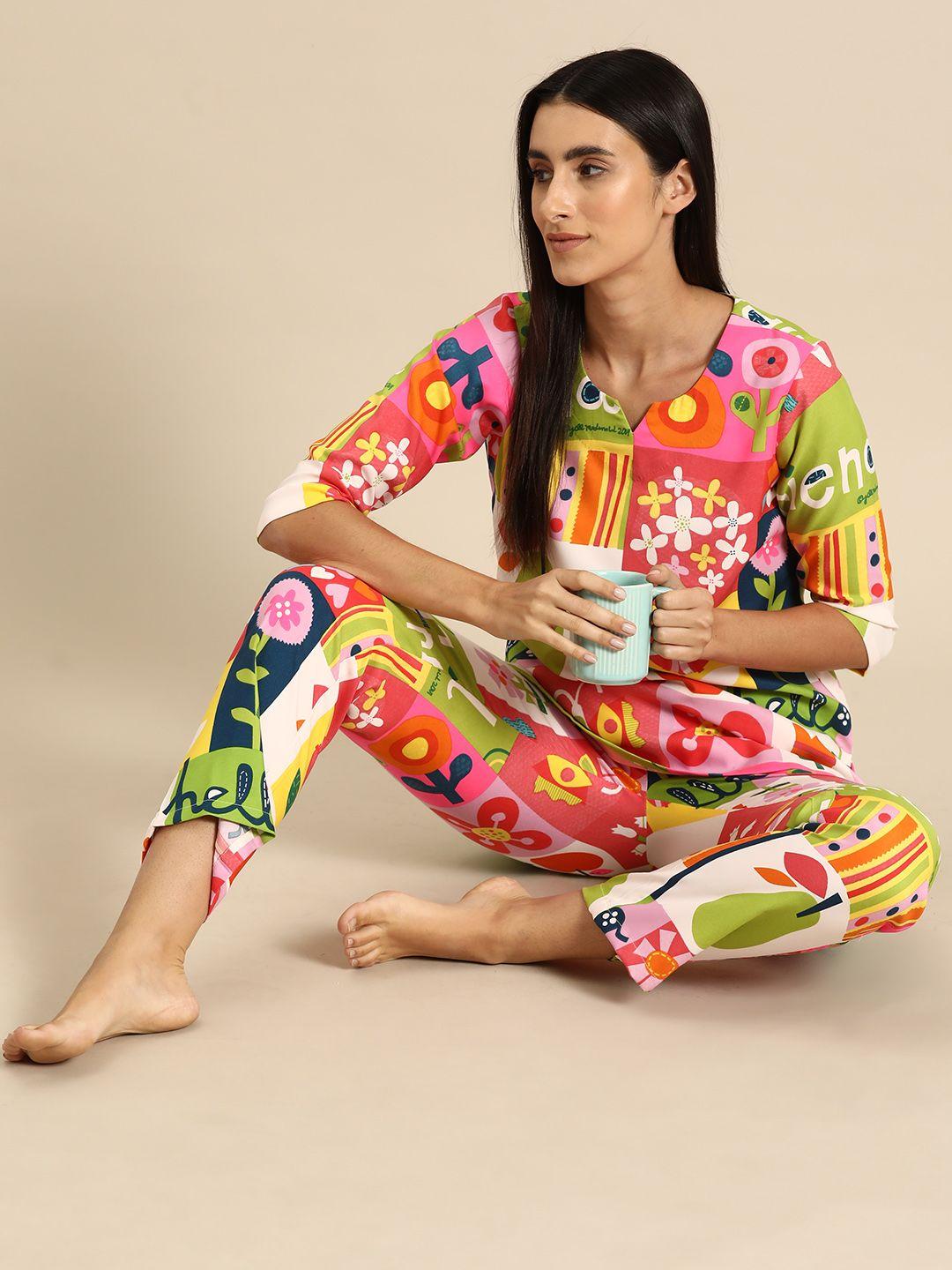 mabish by sonal jain women printed night suit