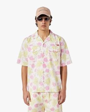 mac floral print shirt with flap pockets