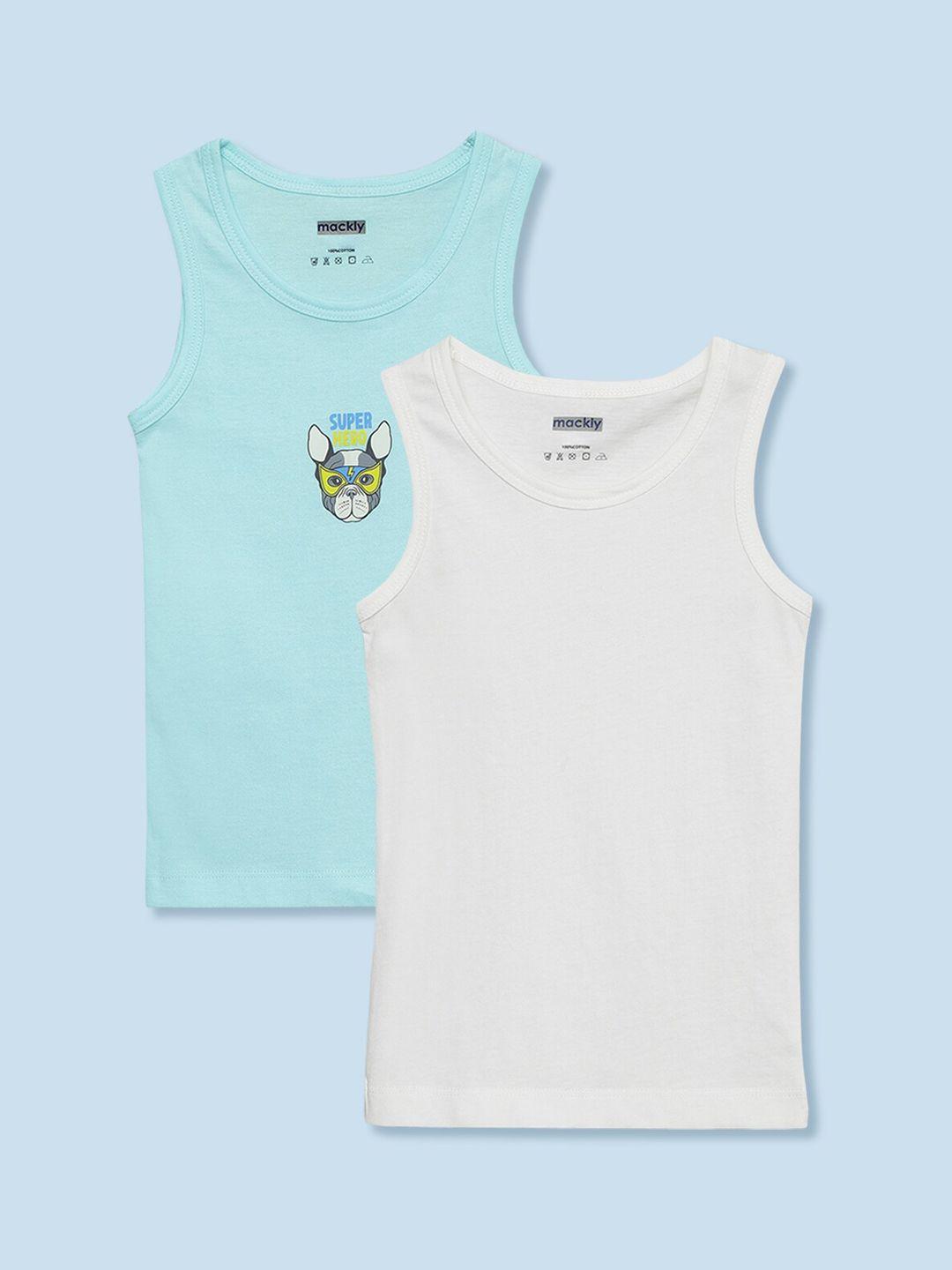 mackly boys pack of 2 pure cotton innerwear vests