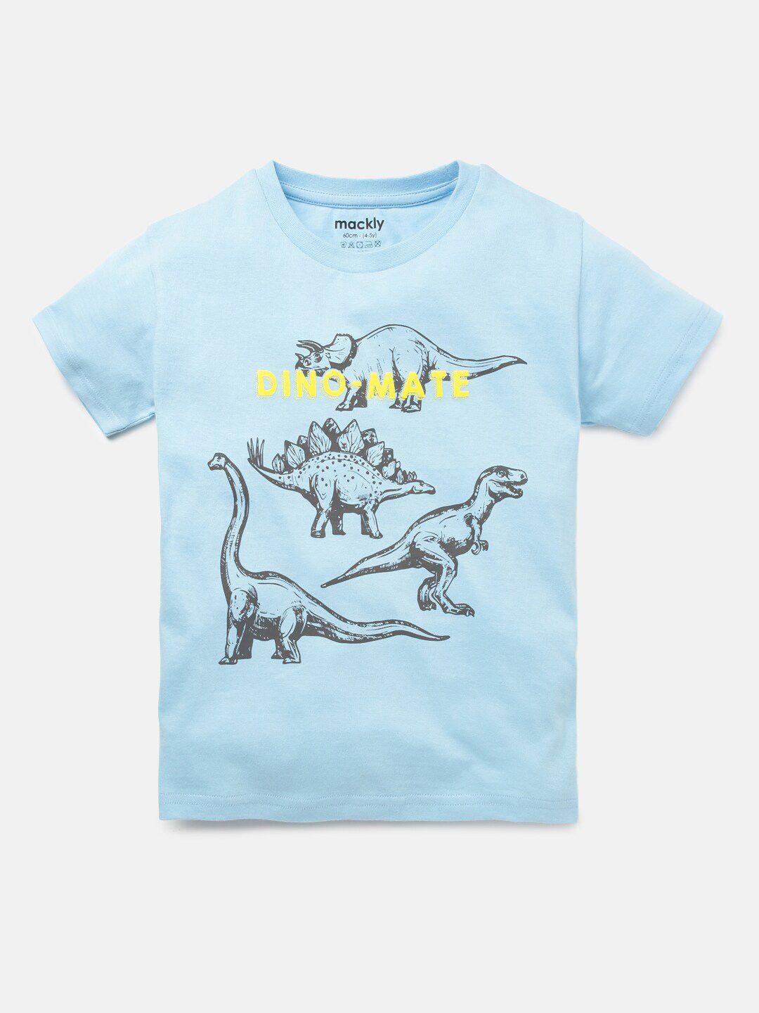 mackly boys blue printed t-shirt