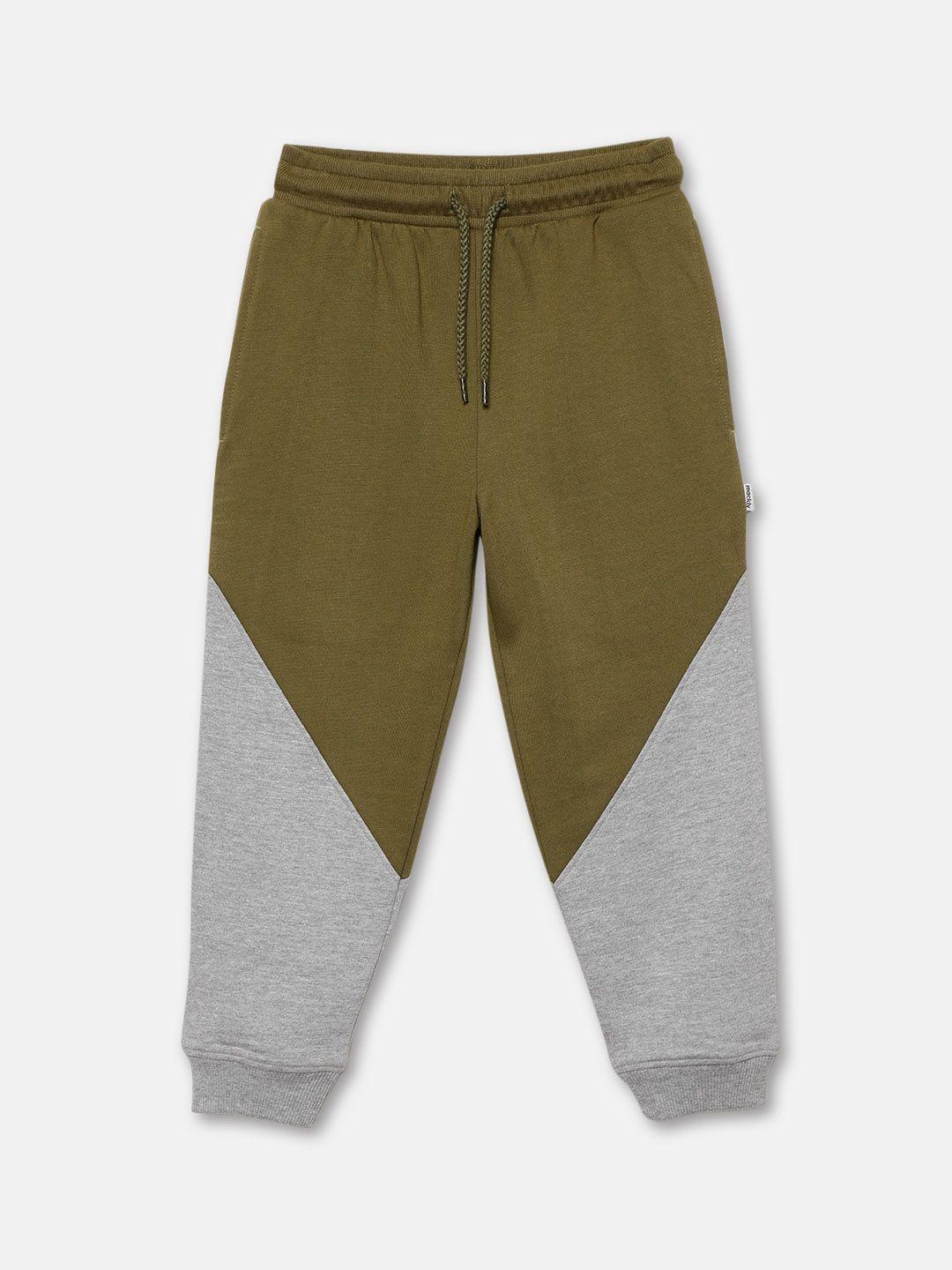 mackly boys colorblocked pure cotton joggers