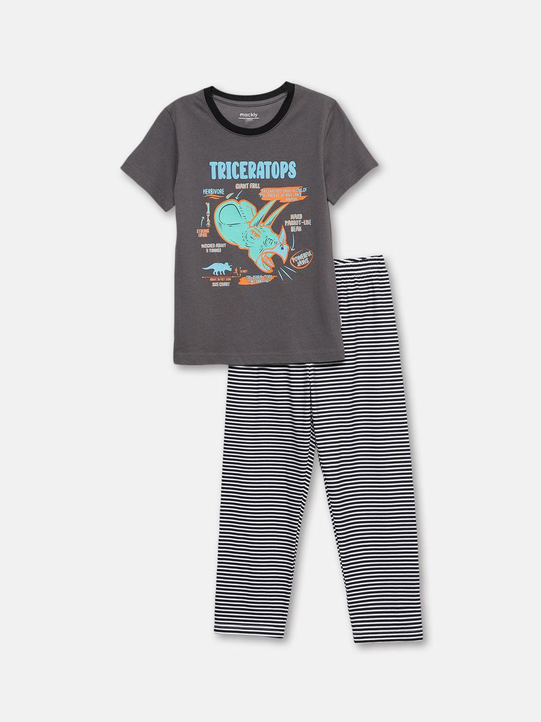 mackly boys graphic printed night suit