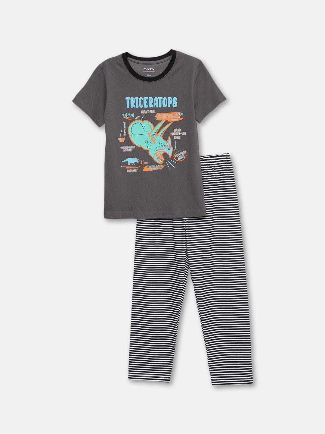 mackly boys graphic printed night suit