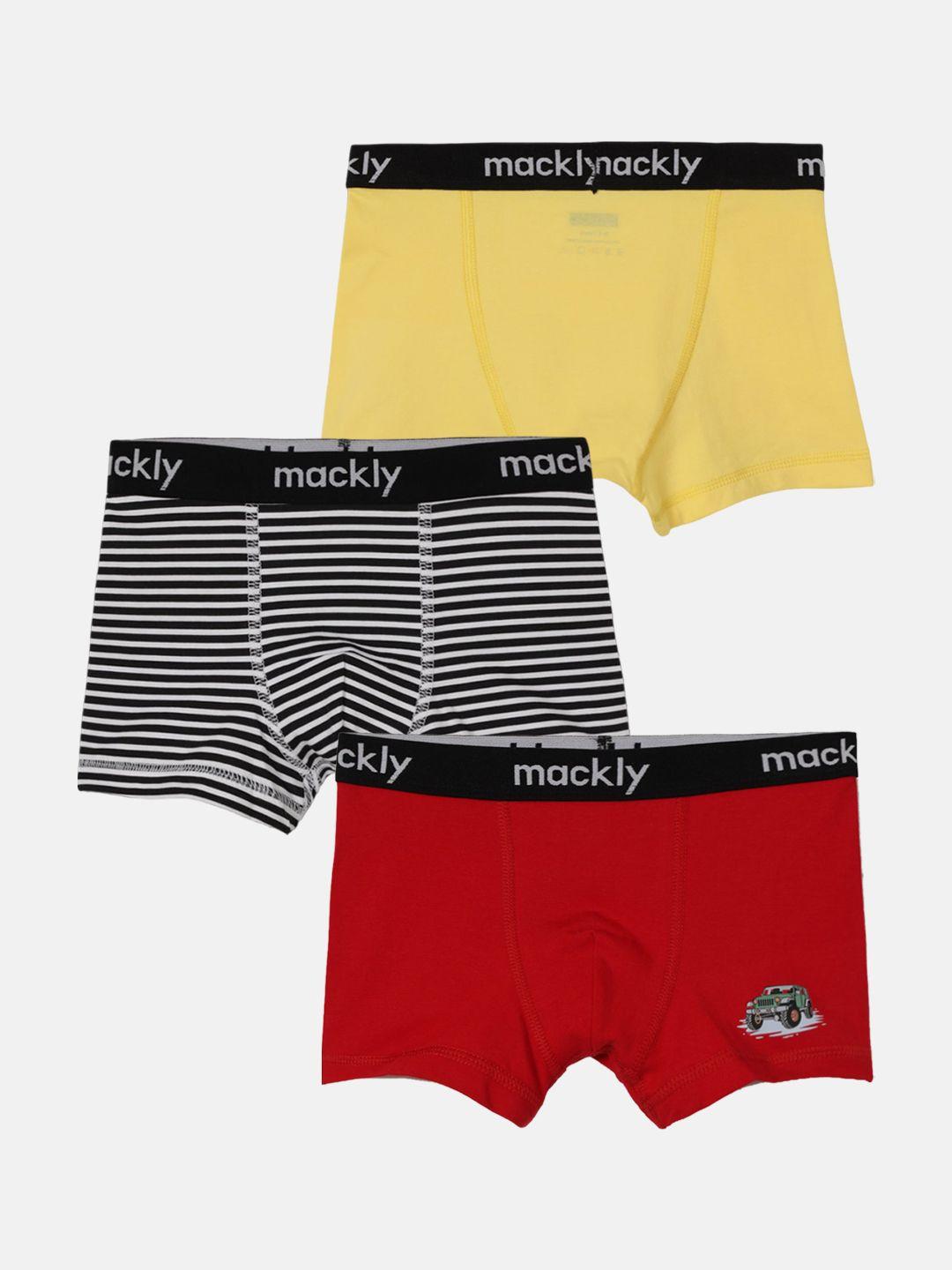 mackly boys pack of 3 assorted cotton trunks