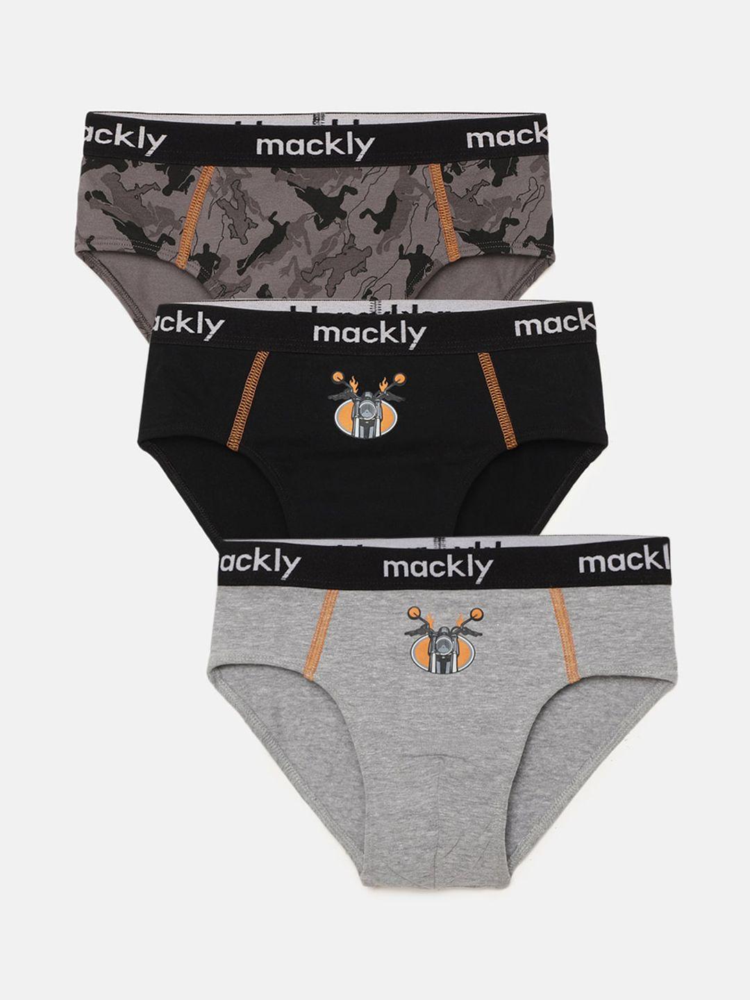 mackly boys pack of 3 mid-rise basic briefs