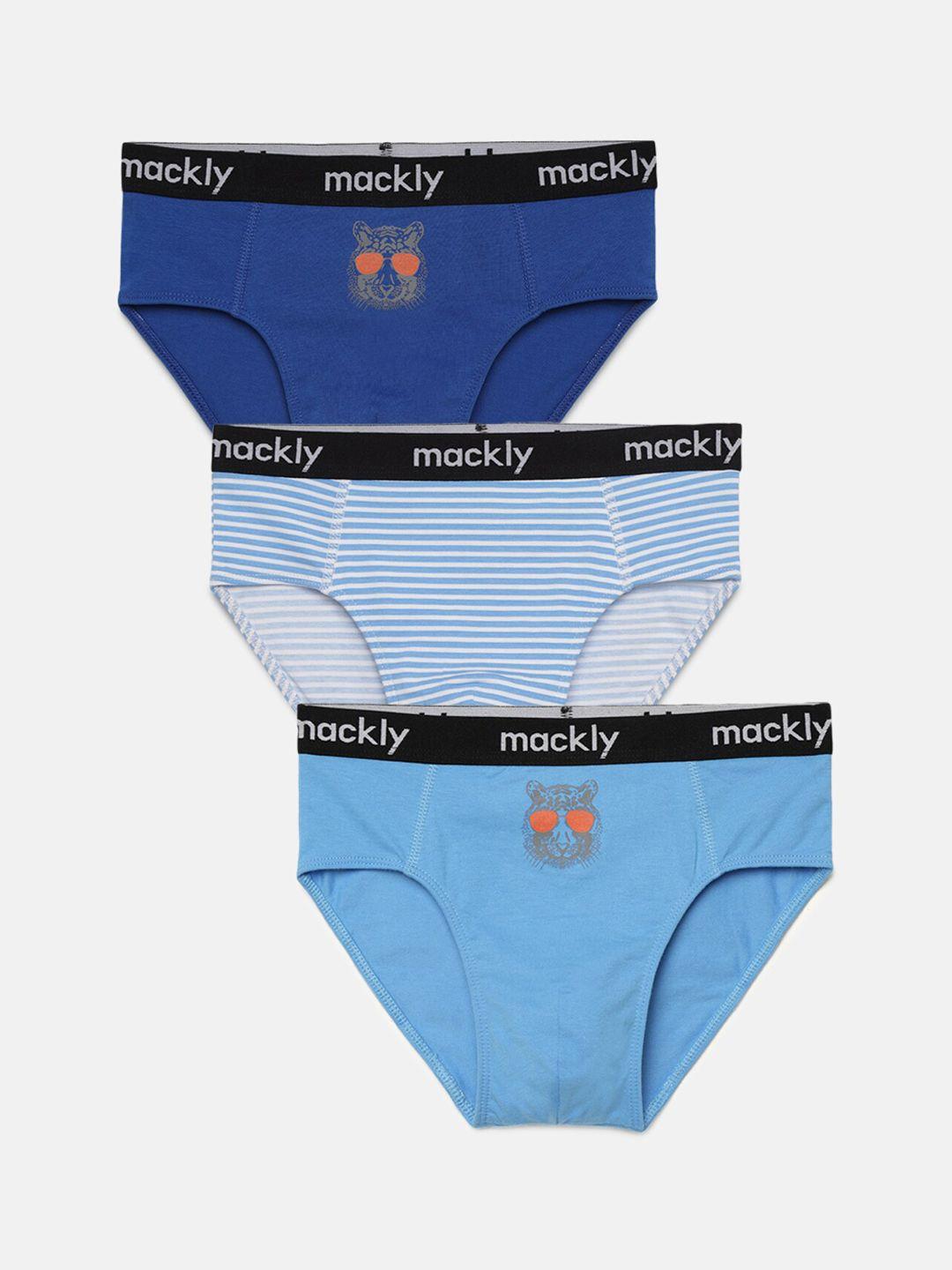 mackly boys pack of 3 mid-rise basic briefs