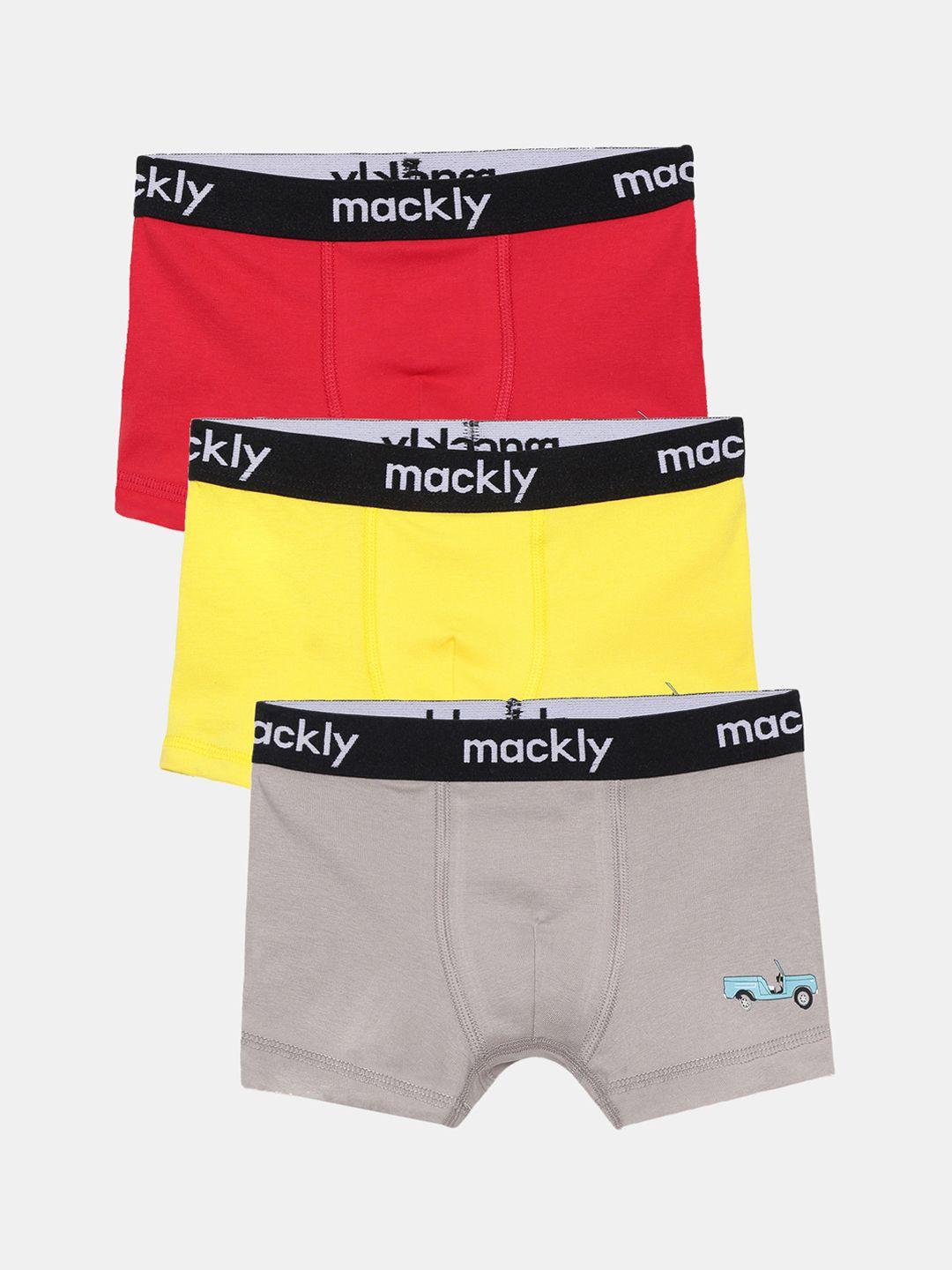 mackly boys pack of 3 mid-rise boxers