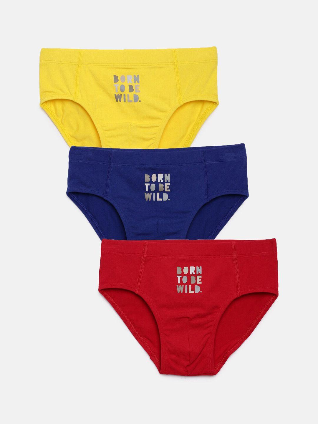 mackly boys pack of 3 printed basic briefs