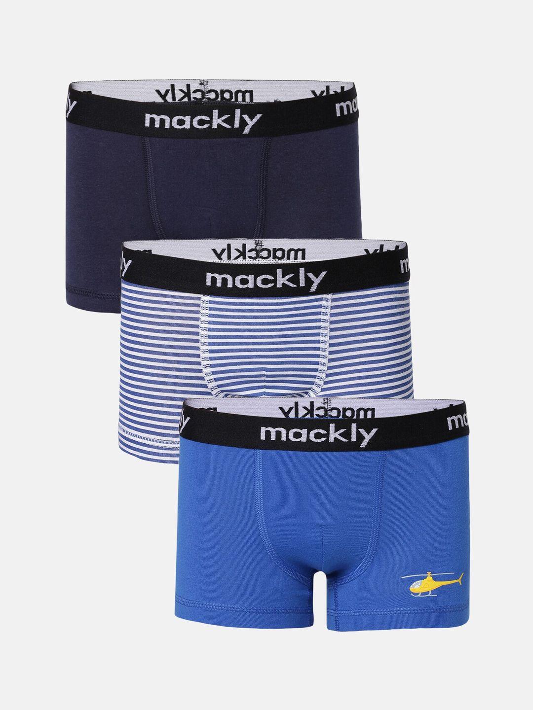 mackly boys pack of 3 printed boxers