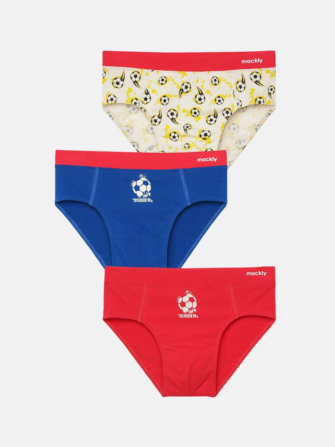 mackly boys pack of 3 printed cotton briefs mb-572