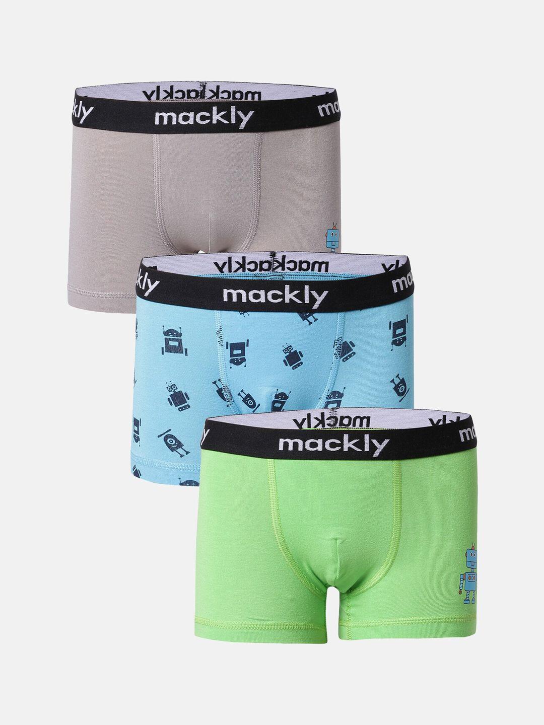 mackly boys pack of 3 printed trunk mb-94