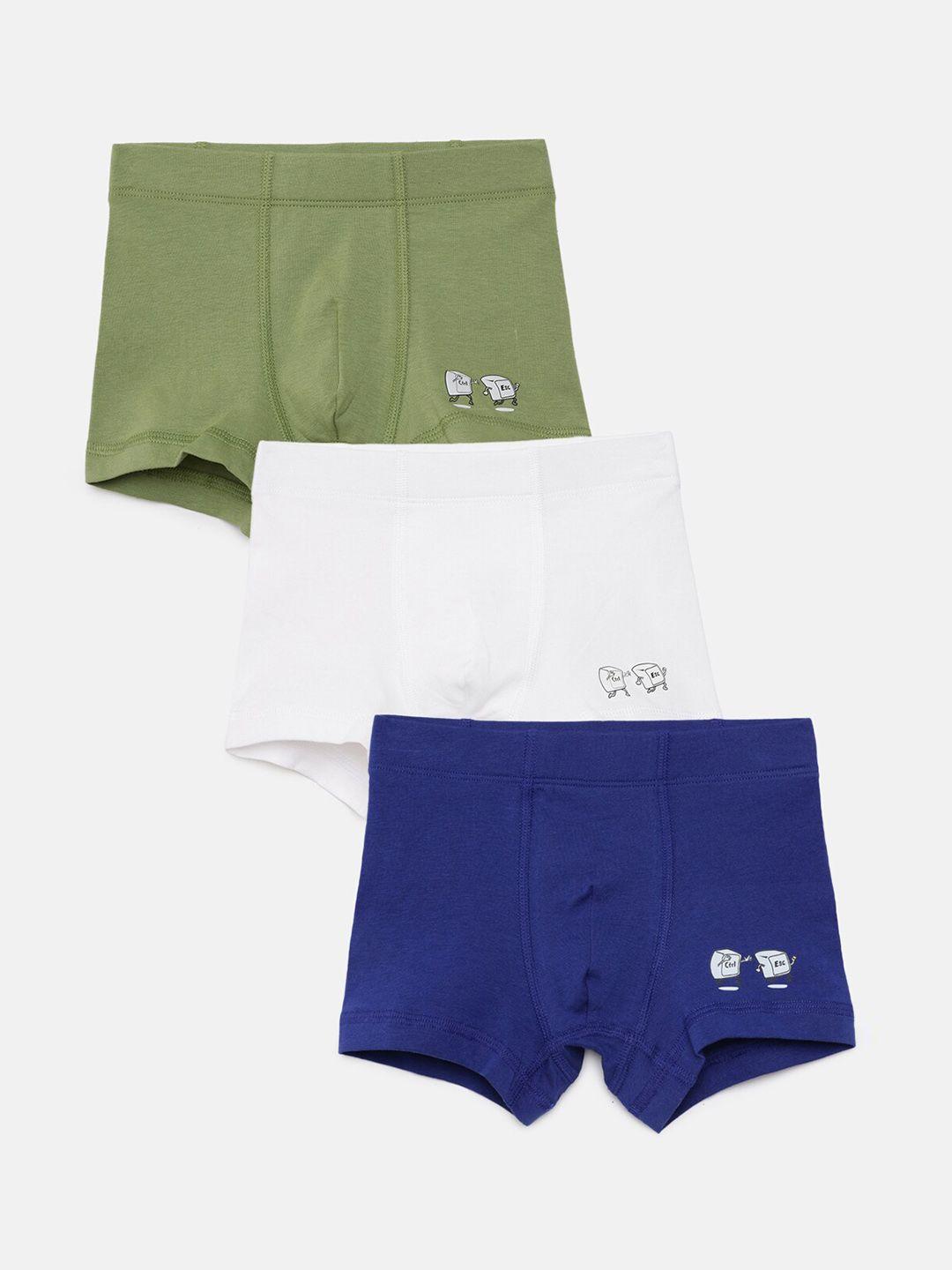 mackly boys pack of 3 printed trunks