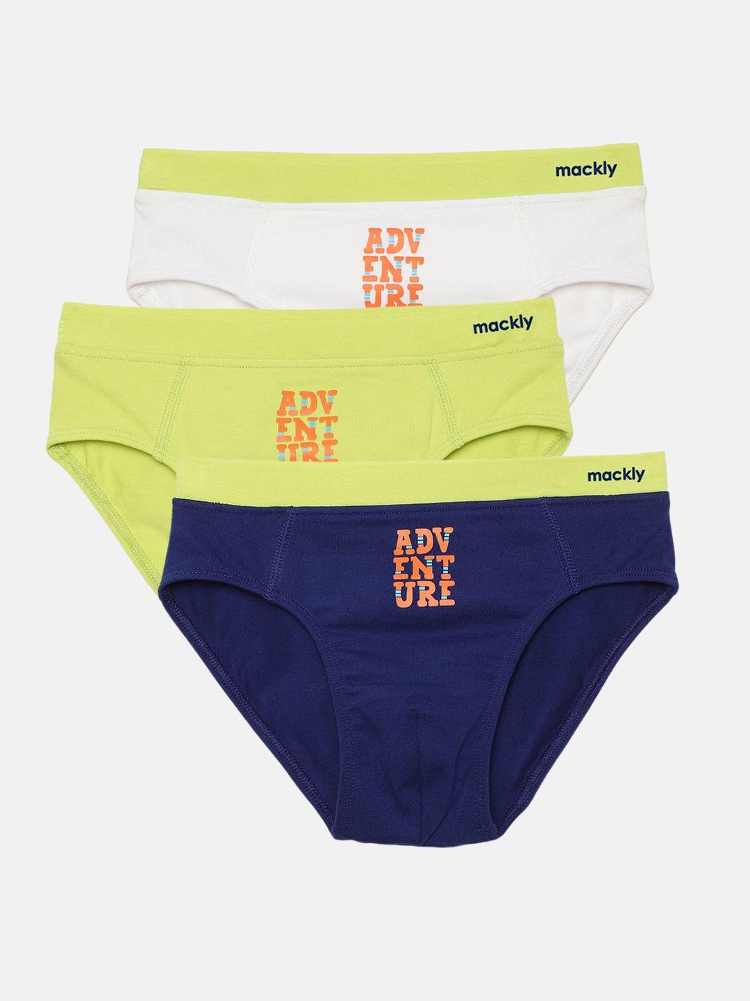 mackly boys pack of 3 self design cotton basic briefs