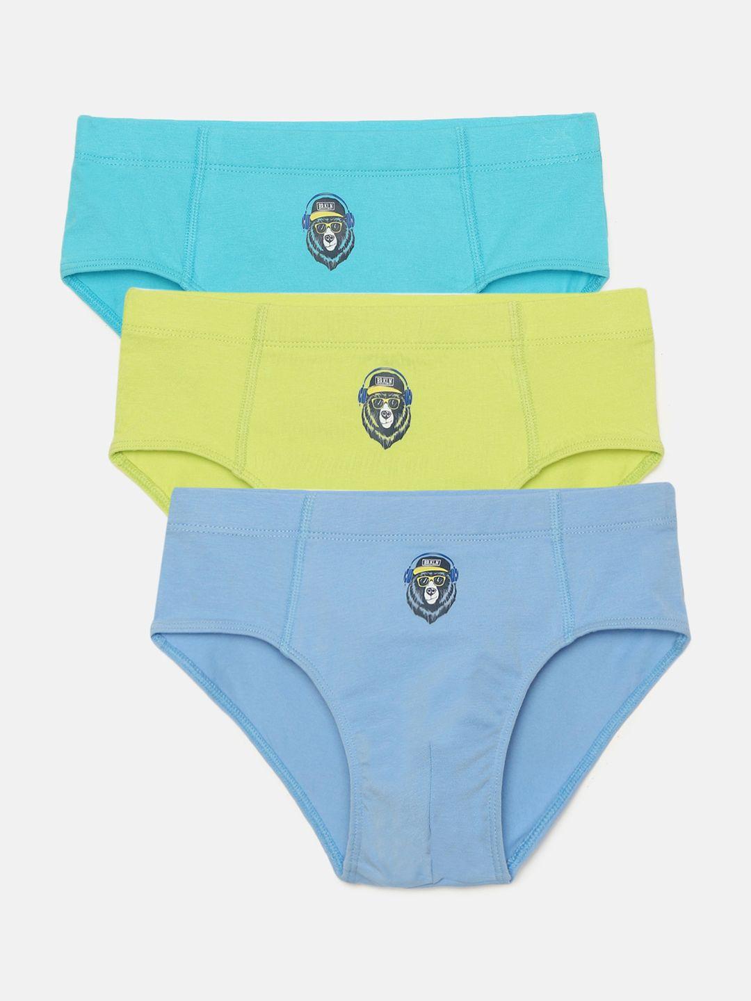 mackly boys pack of 3 self design cotton basic briefs