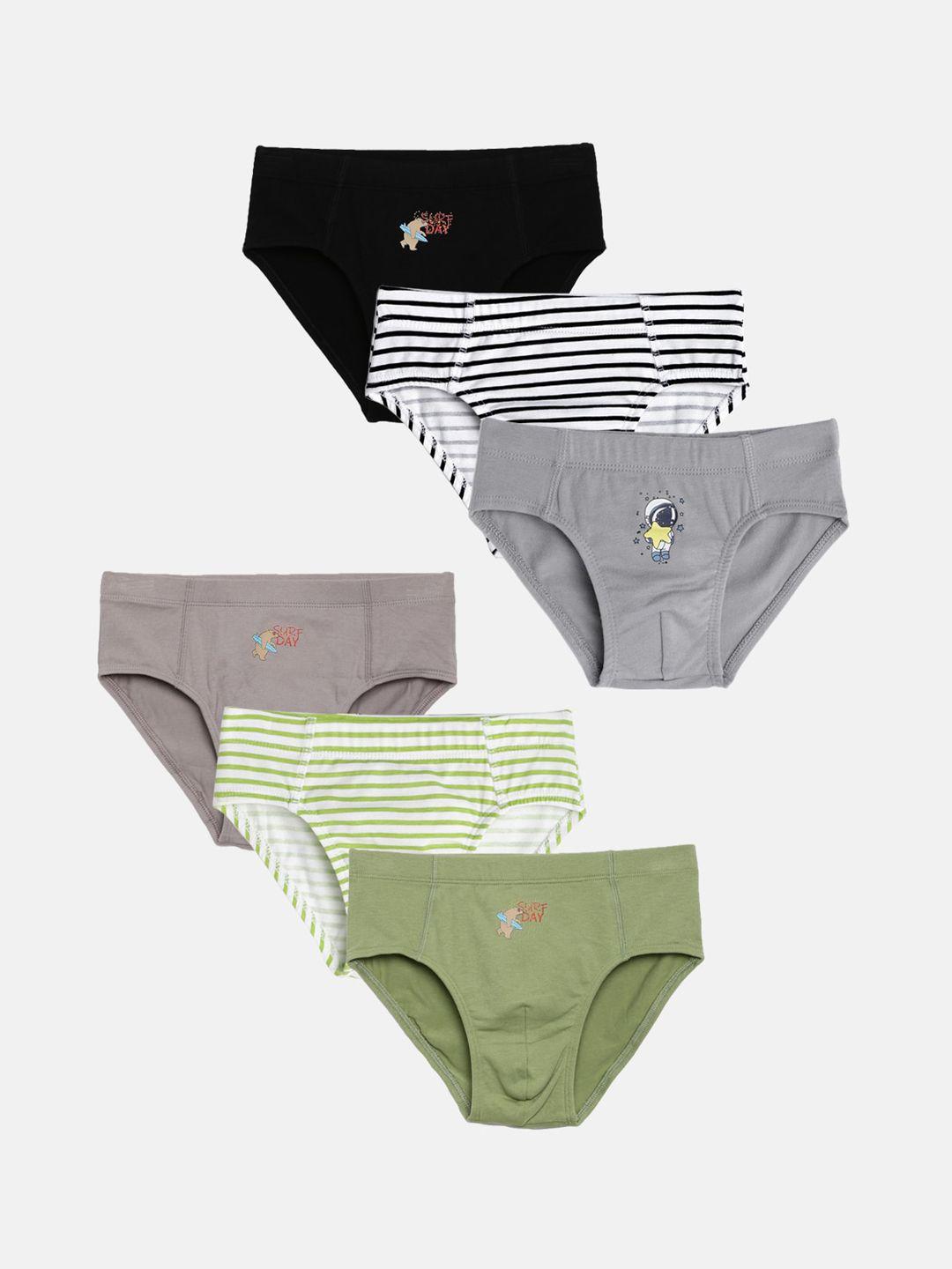 mackly boys pack of 6 striped basic briefs